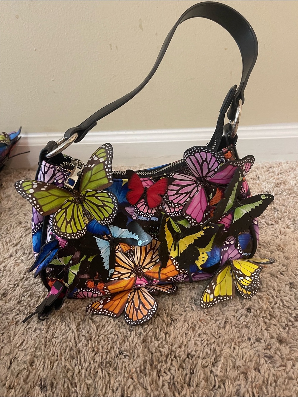 3D Butterfly Embellished Platform Knee-High Boots - Multicolor incl purse! - Picture 7 of 7